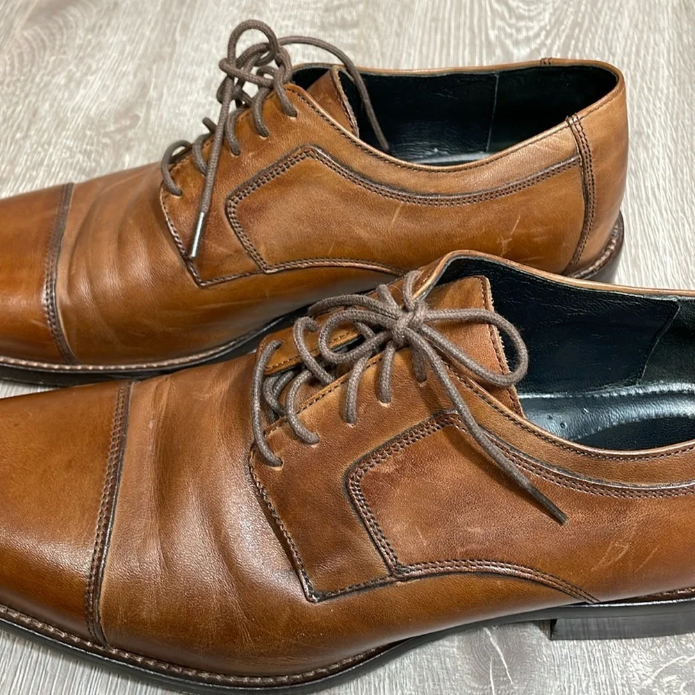 J. Murphy by Johnston & Murphy Leather Novick Cap Toe Lace Up Oxford Shoes 11.5M